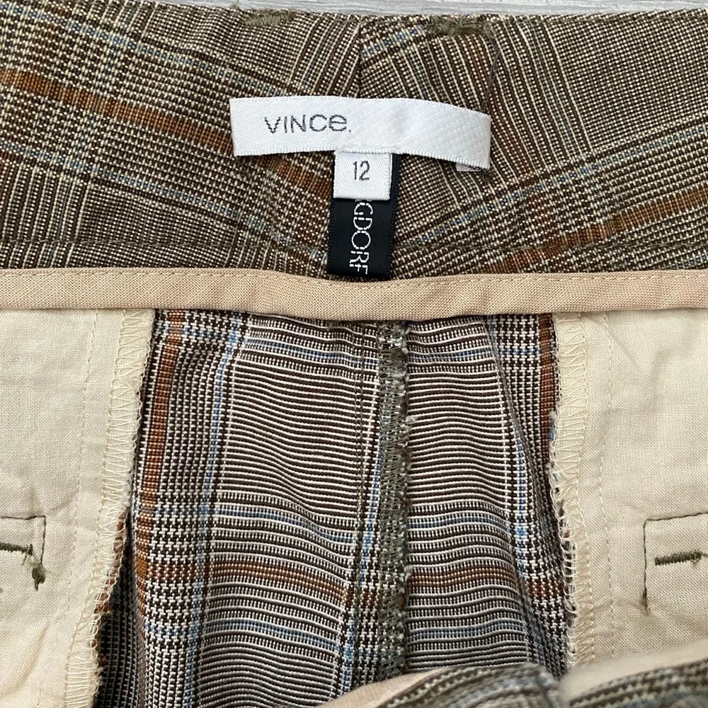 Vince Plaid Dress Pants Low Rise Bootcut Flare Trousers   Size 12